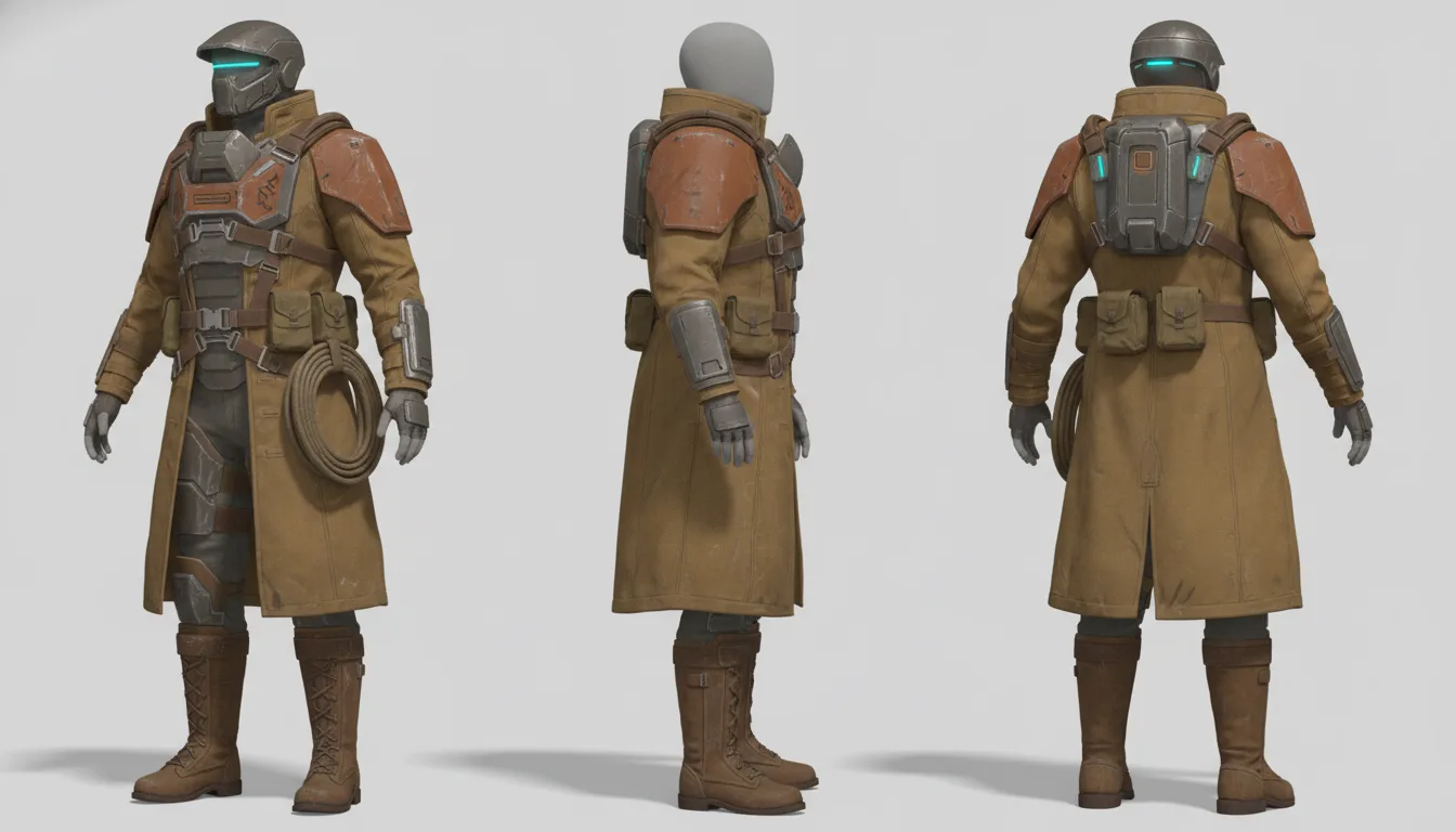 Character sheet van de Hush Money-freelancer, drie hoeken